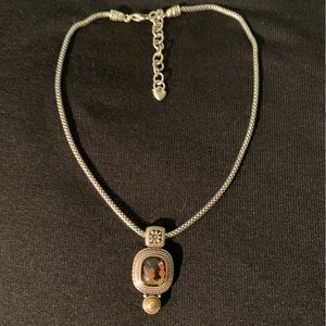 Brighton Czarine Faceted Pendant Smoky Topaz Sliver Necklace